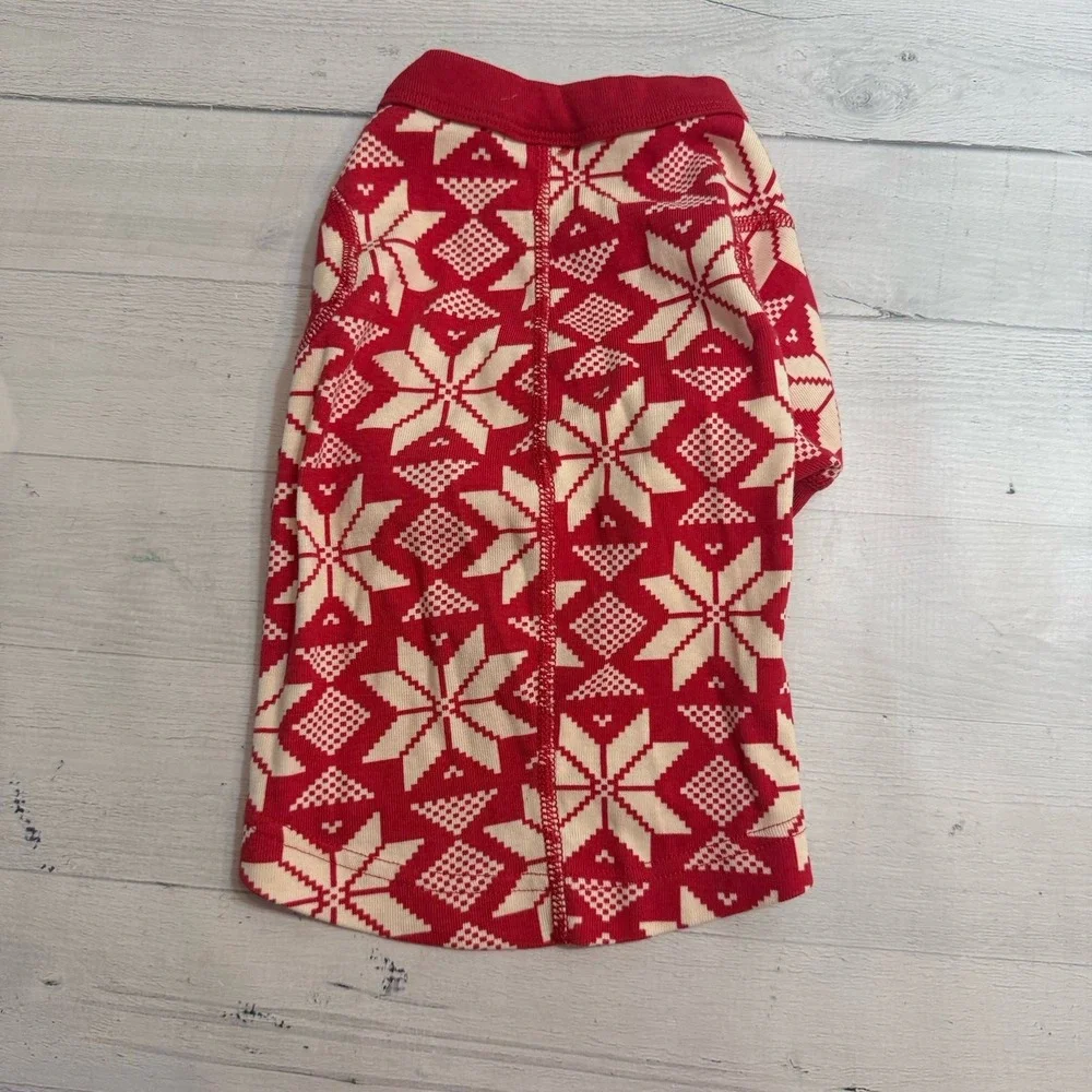 Hanna Andersson‎ Ribbon Red Fairisle red pet pajama size medium